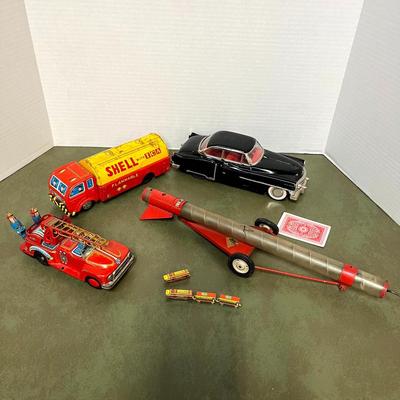 Vintage Tin Toy Cars and Trains Bundle