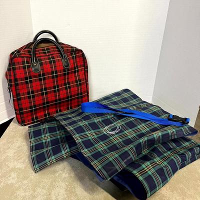 Plaid Picnic Bag and Air Mattress