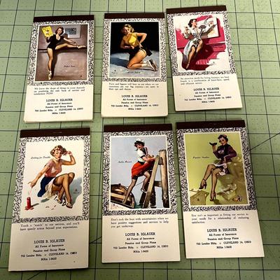 Set of 12 1955 Elvgren Pin-Up Girl Calendar Pads
