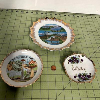 Seattle World's Fair, Lake Tahoe and Mother Wall China Plates