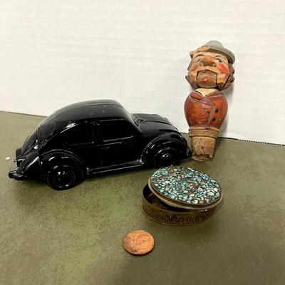 Vintage Avon Volkswagen, Ring Box and Wine Bottle Stopper