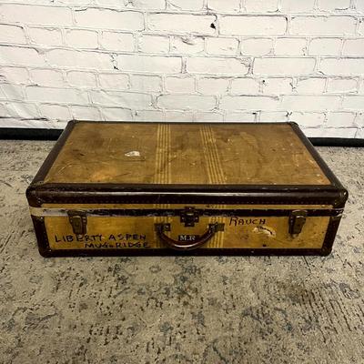 Vintage Oversized Herringbone Hardsided Suitcase - Saks Fifth Avenue