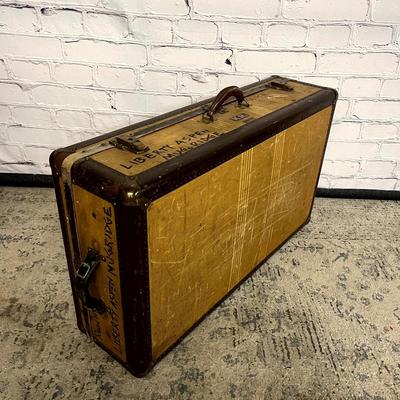 Vintage Oversized Herringbone Hardsided Suitcase - Saks Fifth Avenue