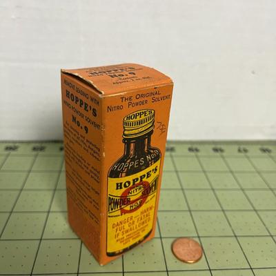 Vintage Hoppe's Nitro Solvent Bottle and Box