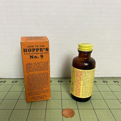Vintage Hoppe's Nitro Solvent Bottle and Box