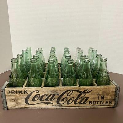 Vintage Coca-Cola Bottles and Wooden Case