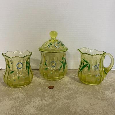Vintage Uranium Glass Set