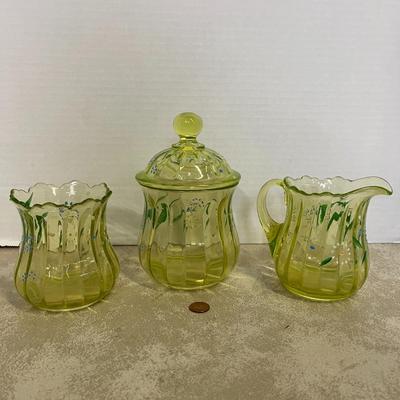 Vintage Uranium Glass Set
