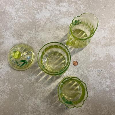 Vintage Uranium Glass Set