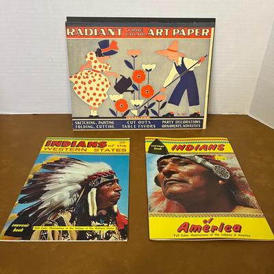 Vintage Art Paper and Native American Books