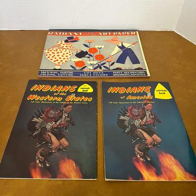 Vintage Art Paper and Native American Books