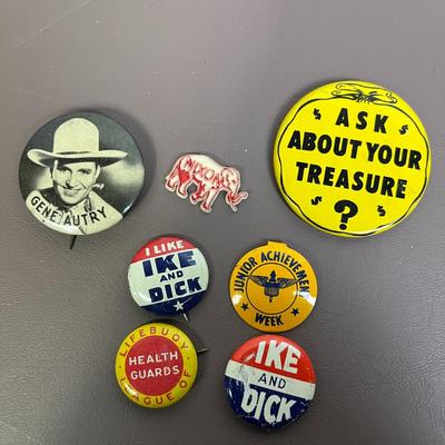 Vintage Pin Lot, Kennedy, Edwards, Autry