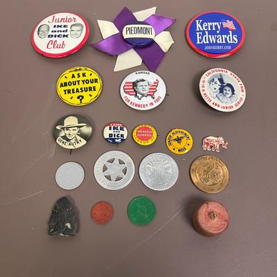 Vintage Pin Lot, Kennedy, Edwards, Autry