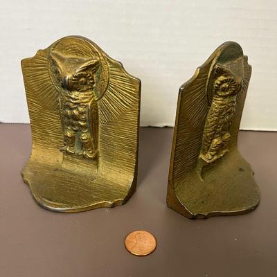 Vintage Owl Bronze Bookends
