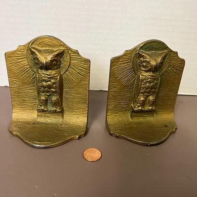 Vintage Owl Bronze Bookends