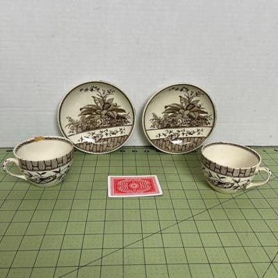 Pair of Vintage Cup and Saucers from Brazil