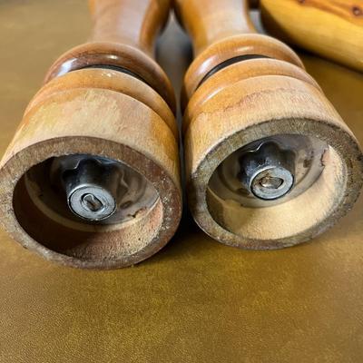 Wooden Salt and Pepper Shaker and Rolling Pin