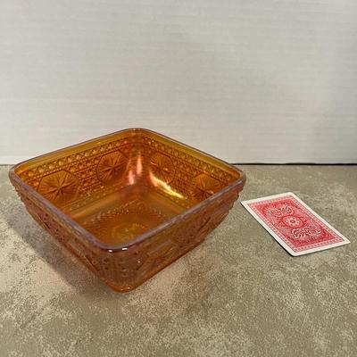 Vintage Amber Glass Serving Dish