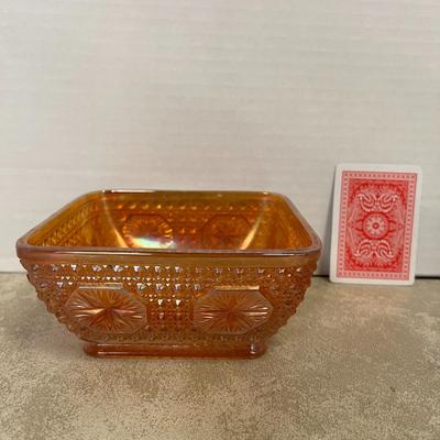 Vintage Amber Glass Serving Dish