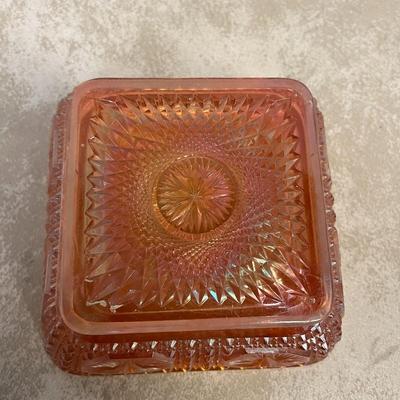 Vintage Amber Glass Serving Dish