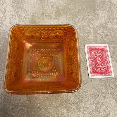 Vintage Amber Glass Serving Dish