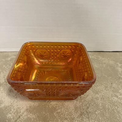 Vintage Amber Glass Serving Dish