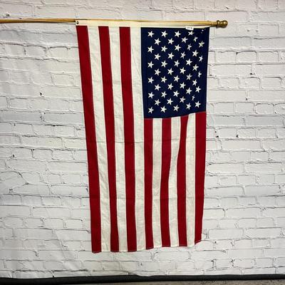 Vintage 50 Star Flag and Pole