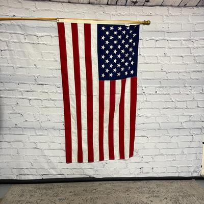 Vintage 50 Star Flag and Pole