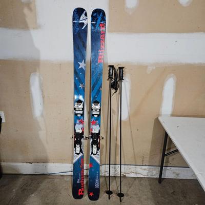 Pair of Blizzard Bushwacker Skis, Poles and Travel Bag (G-DW)