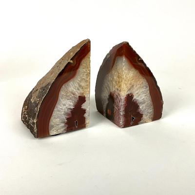 166 Brown Agate Bookends