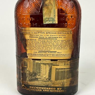 168 Prohibition Era Schenley's Aged Medicinal Whiskey Bottle With Labels