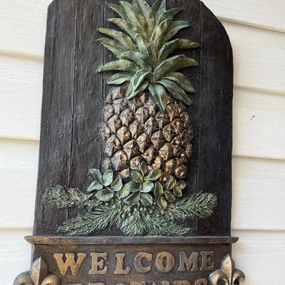 Ceramic Pineapple Welcome Sign