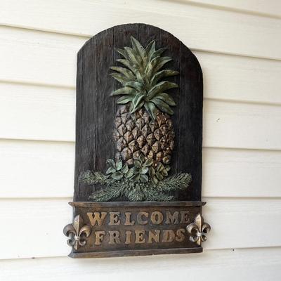 Ceramic Pineapple Welcome Sign