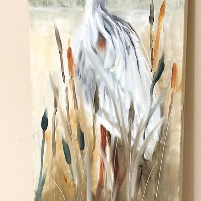 J LAPORTE ~ Original Egret Painting