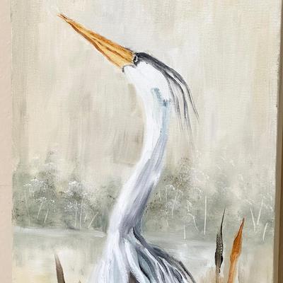 J LAPORTE ~ Original Egret Painting