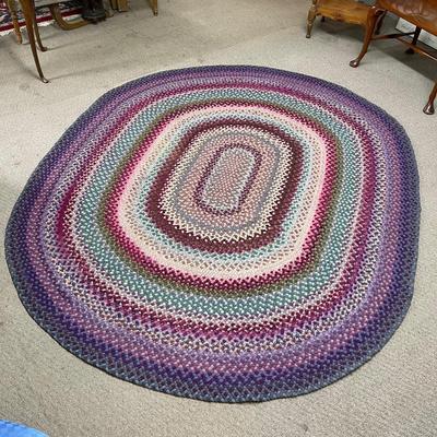 1953 large Oval Wool Handmade Braided Rug