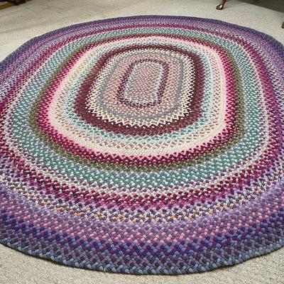 1953 large Oval Wool Handmade Braided Rug