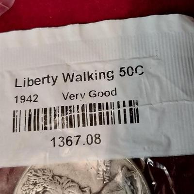 1942 LIBERTY WALKING SILVER HALF DOLLAR