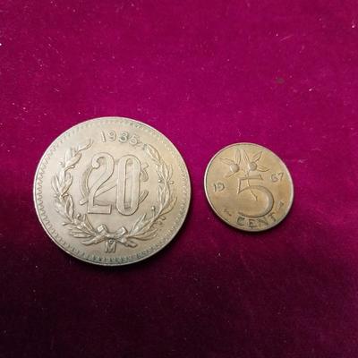 1935 MEXICO 20 CENTAVOS & 1967 NETHERLANDS 5 CENTS