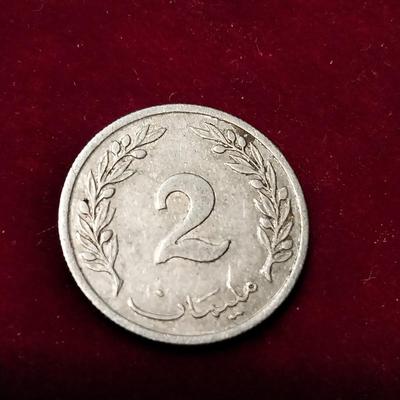 1960 TUNISIA 2 MILLIMS, 2002 $2 PESOS & 1979 20 CENTAVOS