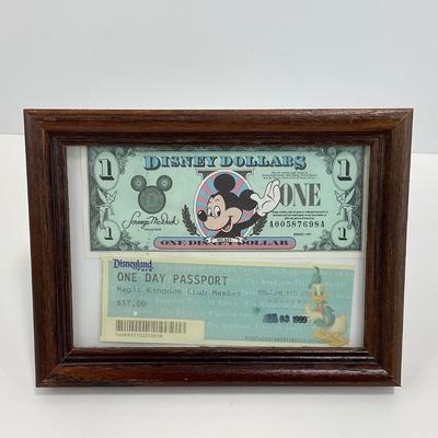 -10- CURRENCY | Vintage 1999 Disney Dollar & Magic Kingdom Ticket