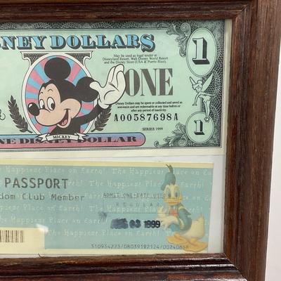 -10- CURRENCY | Vintage 1999 Disney Dollar & Magic Kingdom Ticket