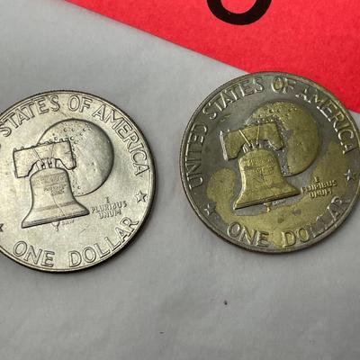 Lot of 2 Ike Bicentennial Dollars