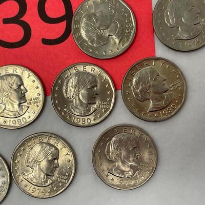Lot of 15 Susan B Anthony Dollars