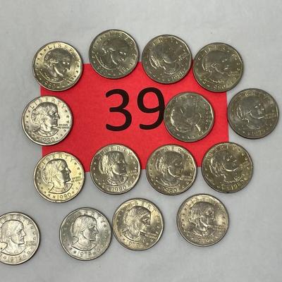 Lot of 15 Susan B Anthony Dollars