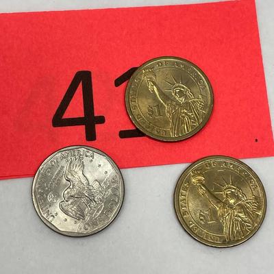 Lot of 3 Mixed Dollar Coins
