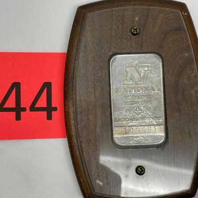 National Refiners 1 Troy Ounce Silver bar