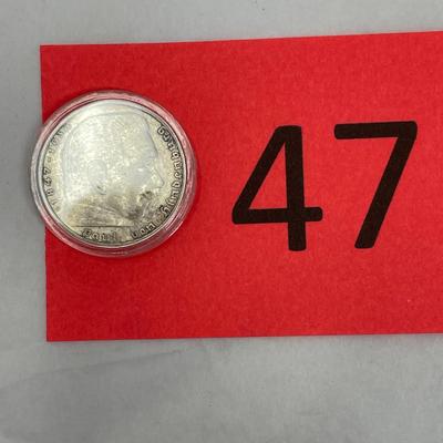 1939 Nazi Germany 2 Deutch Marks Coin Swastika