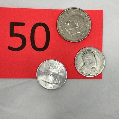 Lot of 3 foreign coins.