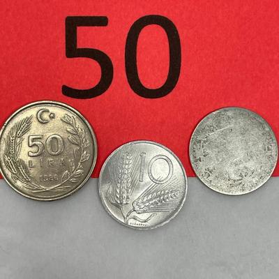 Lot of 3 foreign coins.